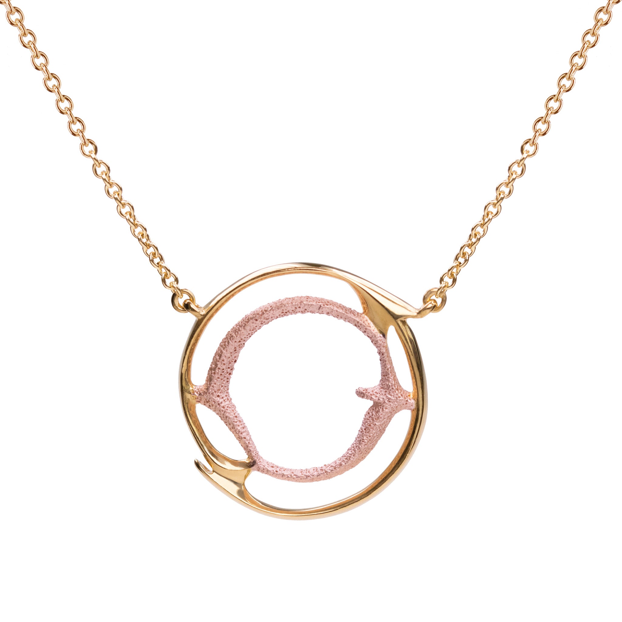 Cast Circular Pendant in Recycled Sunset Silver